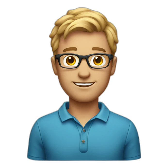 Handsome male golfer with glasses sticker