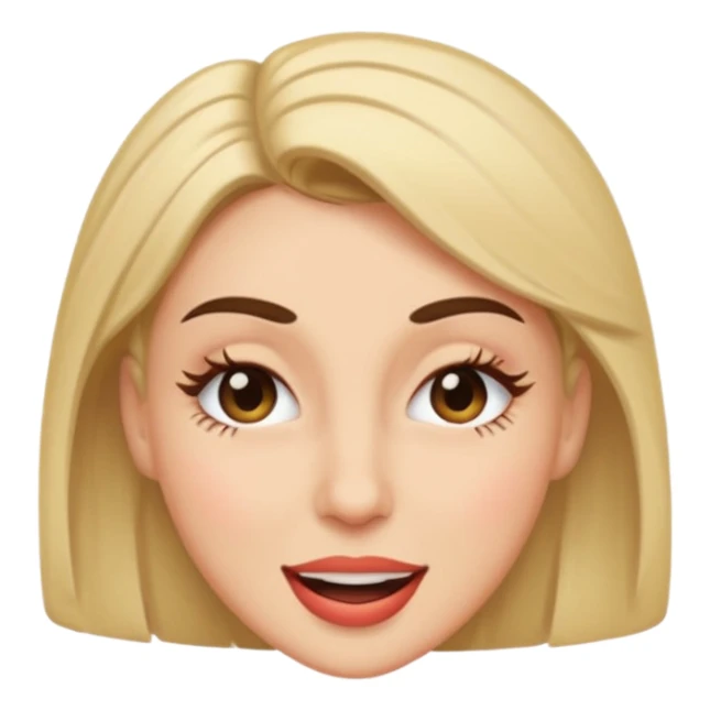 woman with short eyelashes, winking sticker