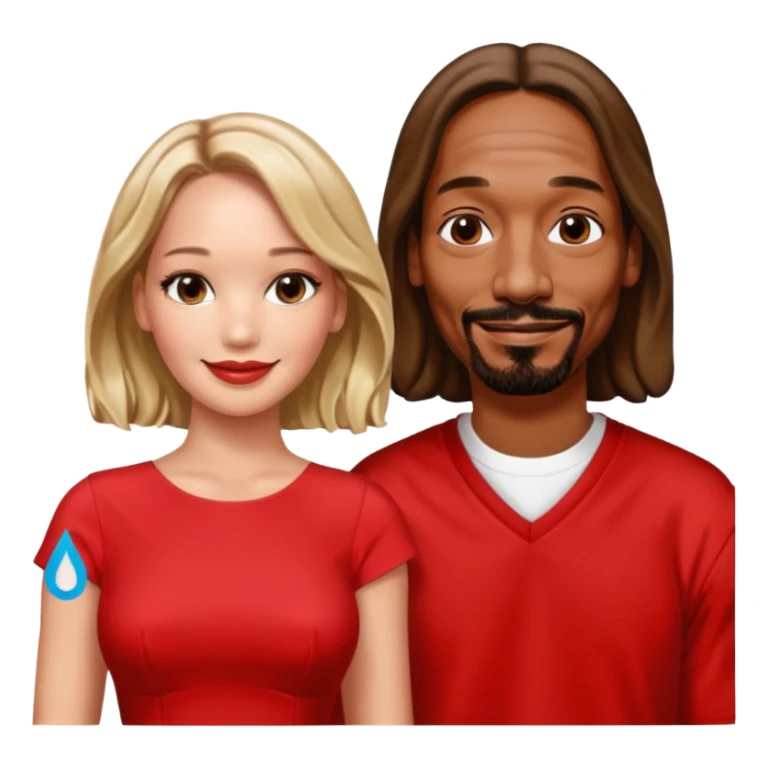  snoop dogg and Jennifer Lawrence in red dress sticker