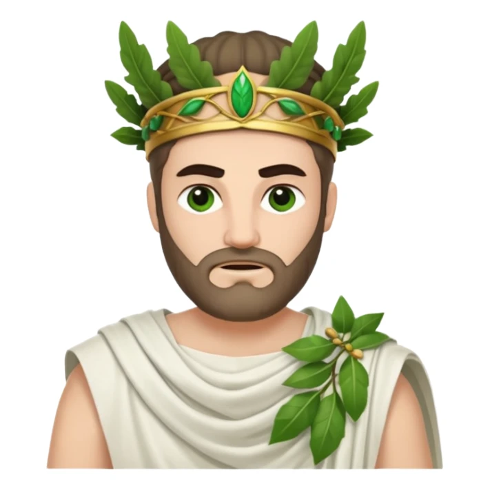 evil ancient greek king with toga wreath of leaves on head sticker