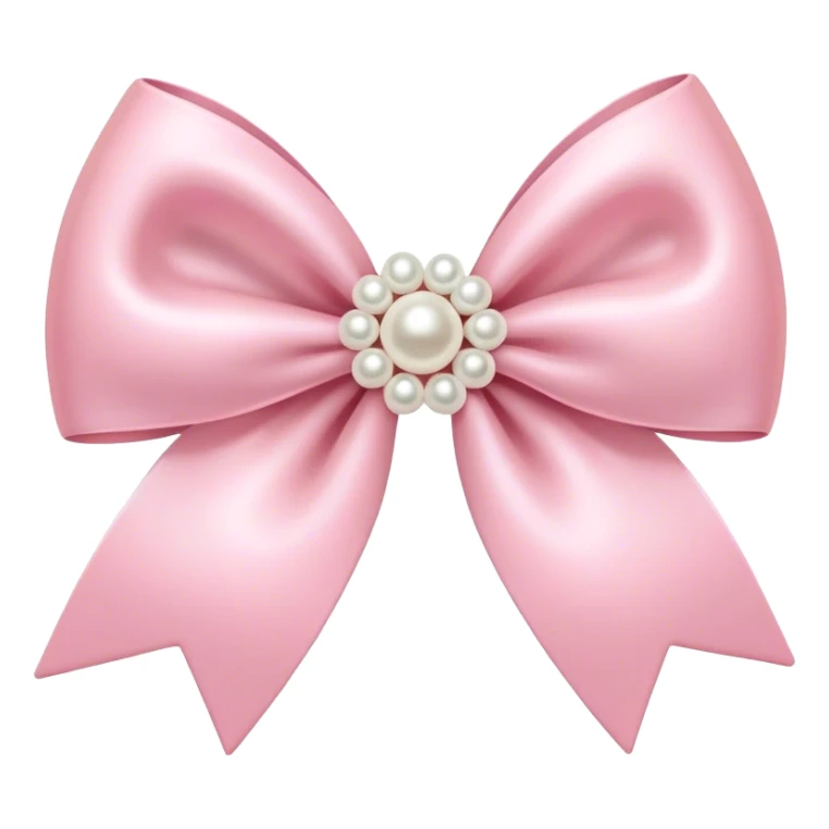Pastel pink bow with pearls sticker