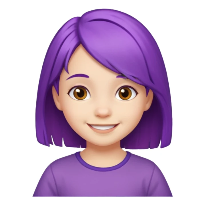 A 5-year-old girl with purple hair sticker
