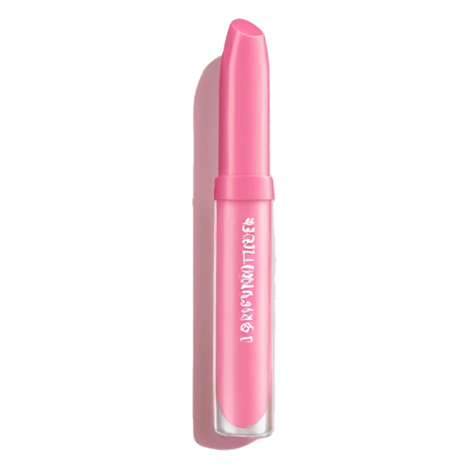 Pastel pink colored lip gloss tube sticker