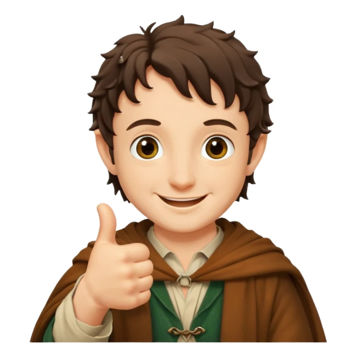 Frodo from lord of the ring doing a thumb up sticker