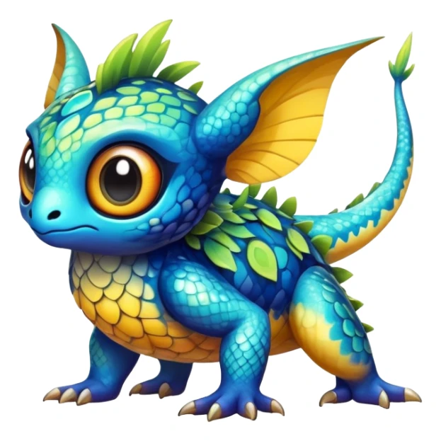 Exotic shiny rare epic cute Fakémon-creature, full body, with random markings sticker