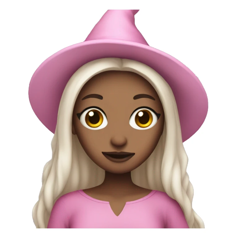 Pink witch white skin sticker