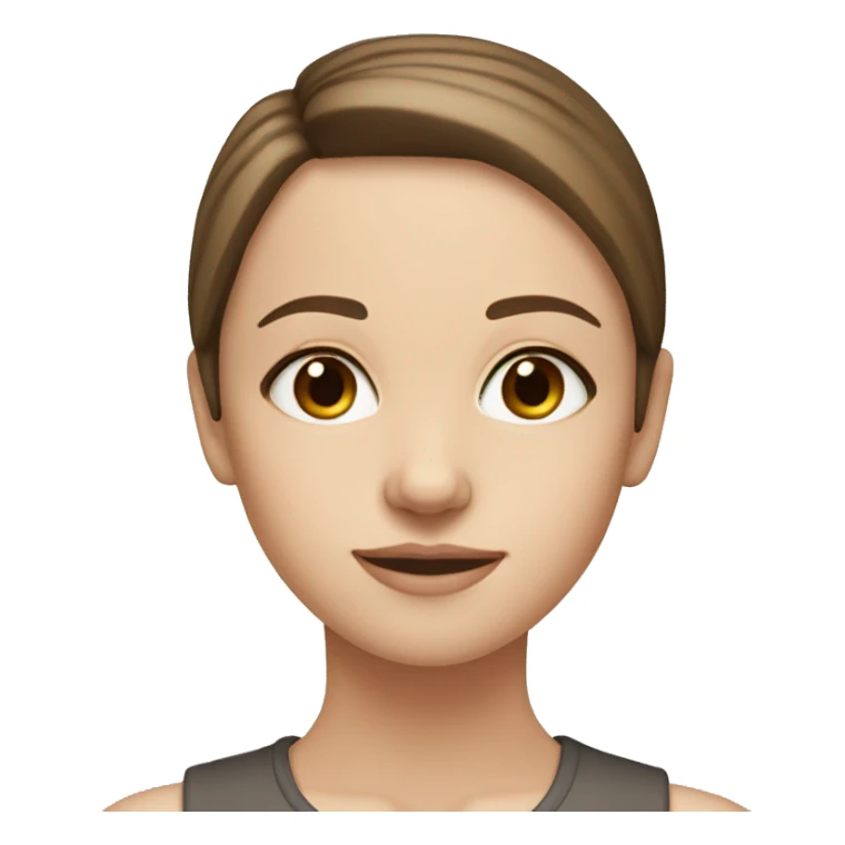 white girl with brown eyes medium length straight brown hair  sticker