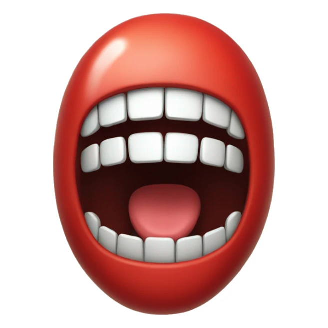 red emoji with very sharp teeth with mouth wide open sticker