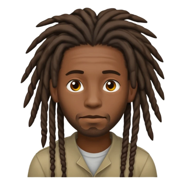 A nonchalant black man with dreads for hair sticker