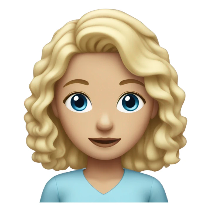 Girl with wavy blonde hair and blue eyes sticker