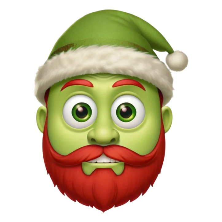 Mike wazovski in red hat with a big beard sticker