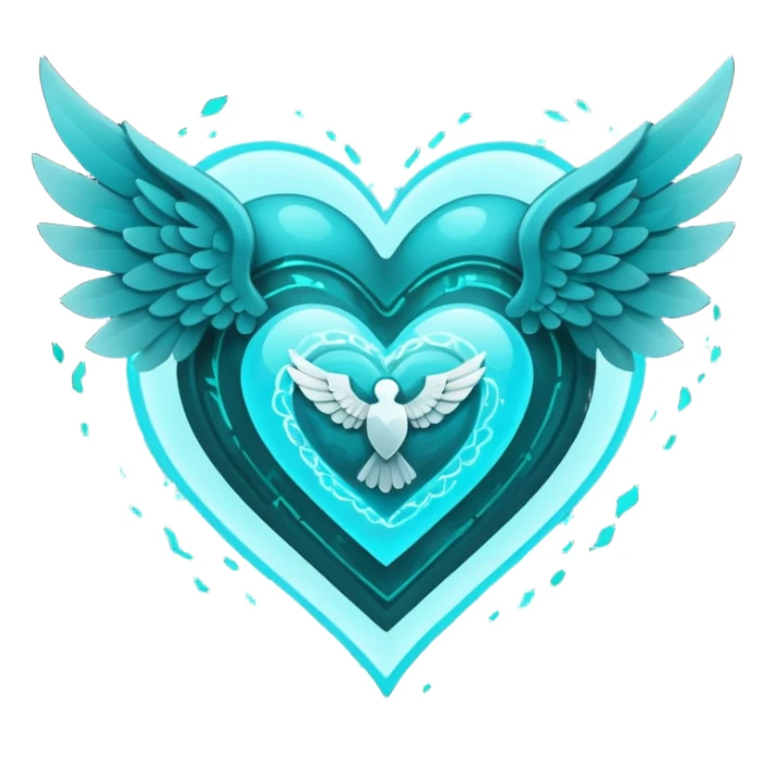 Minecraft Sculk Soul inside a winged dark cyan heart sticker