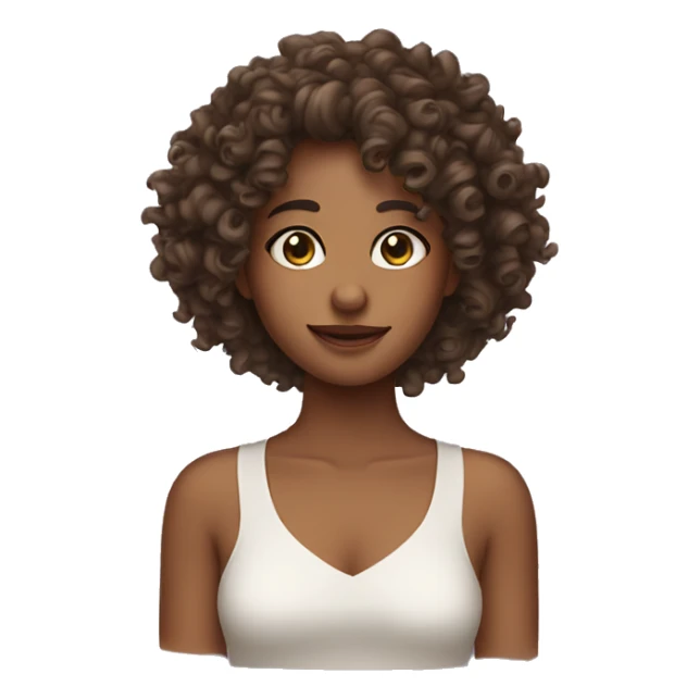 long curly hair cute skincare sticker