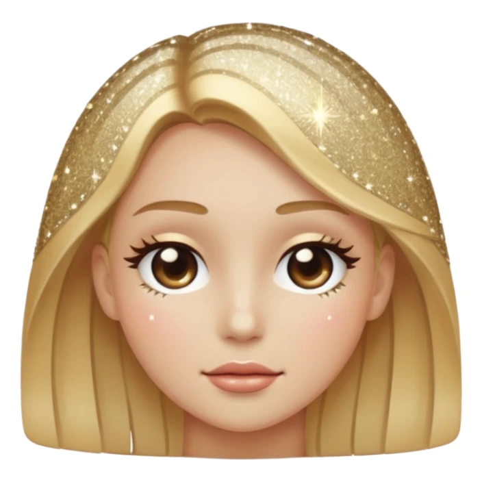 face silhouette with clear skin and sparkles sticker