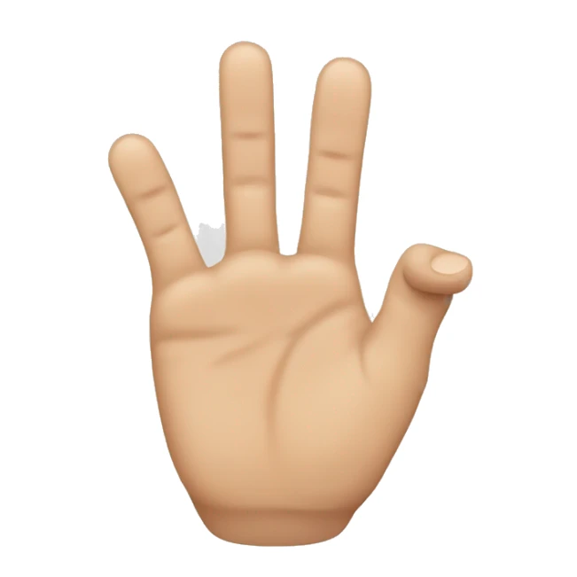 close all the fingers and open the little finger to the ring finger sticker