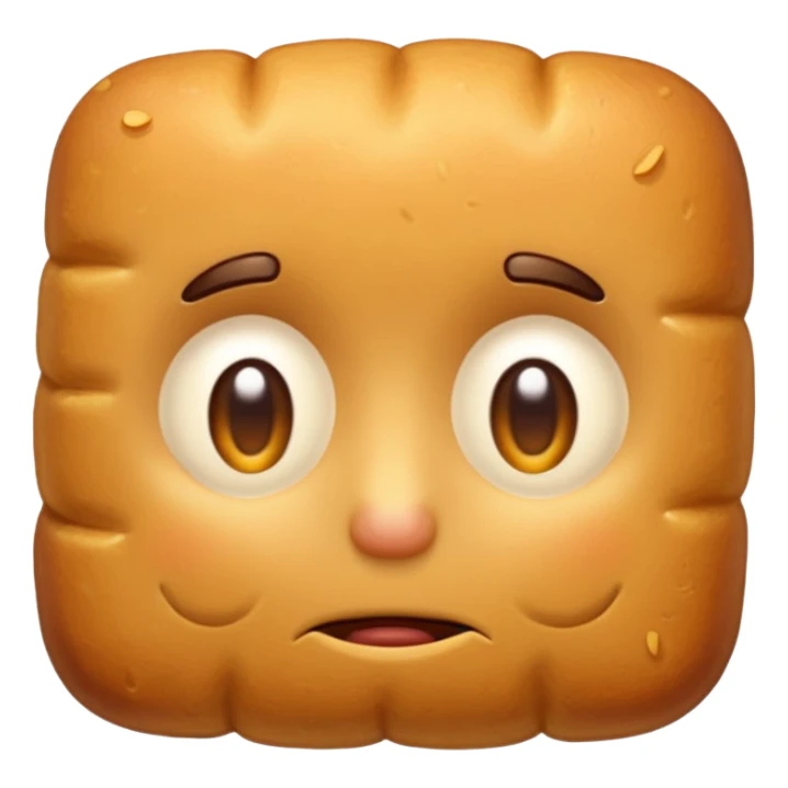 an exhausted tater tot, lying flat, droopy eyes, simple emoji style sticker