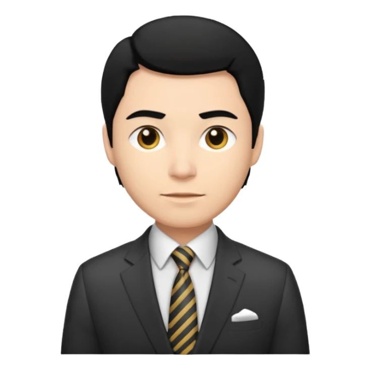 man black hair light skin tone with suit sticker