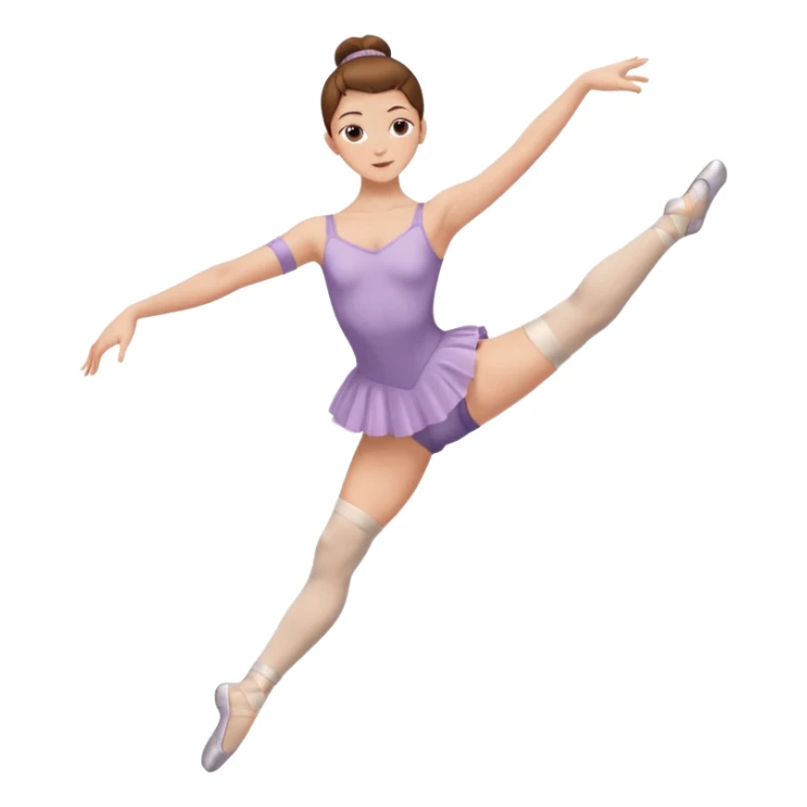 Ballet dancer in over the knee socks, leotard and brown hair sticker