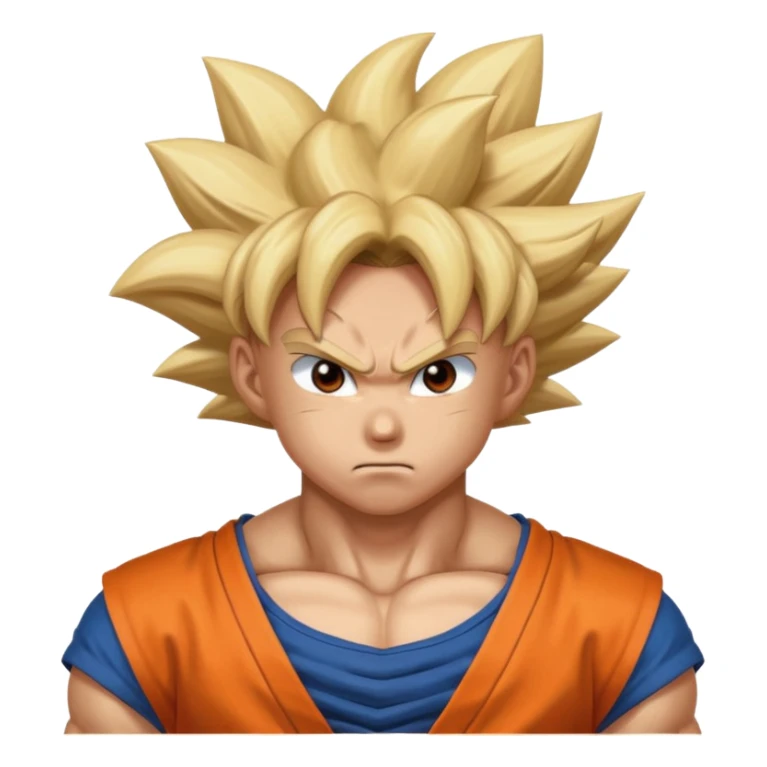 Emoji San goku plus petit niveau image , concentrer comme avant un combat contre un adversaire,  sticker