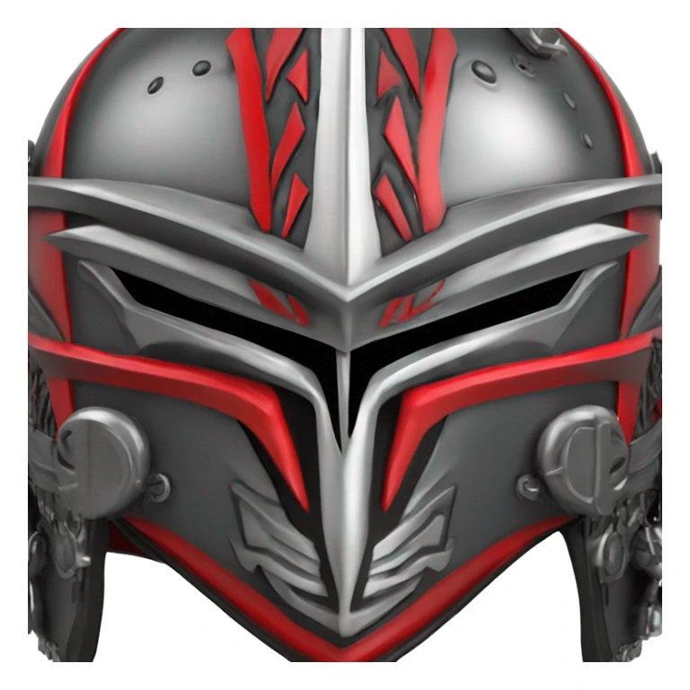 Texas-tech-red-raiders tribal artwork covered  T logos in gunmetal on battle helmet on top  tall steampunk gothic Mohawk in multi  color Logo T in hint of shiny silver 3d sticker