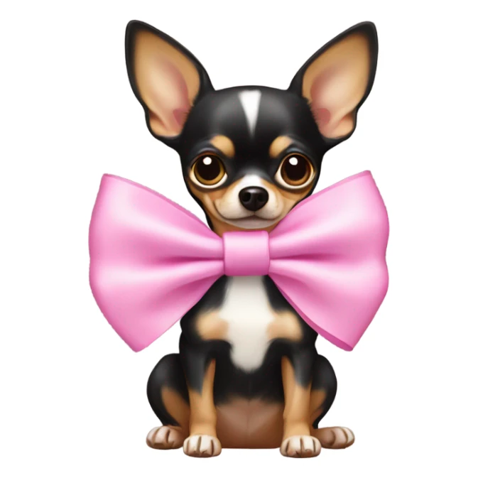 Chihuahua wearing a pink bow sticker