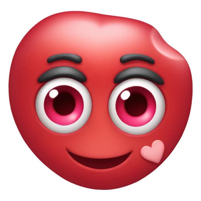 Red Love heart with just 2 eyes sticker