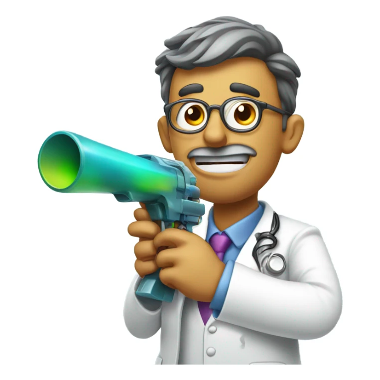 Dr Fart with his fart gun sticker
