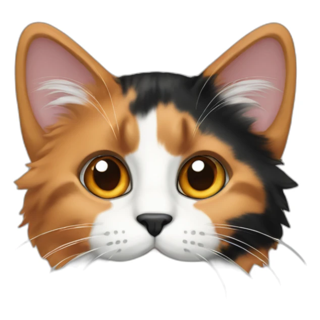 Calico cat with orange black and white fur sticker