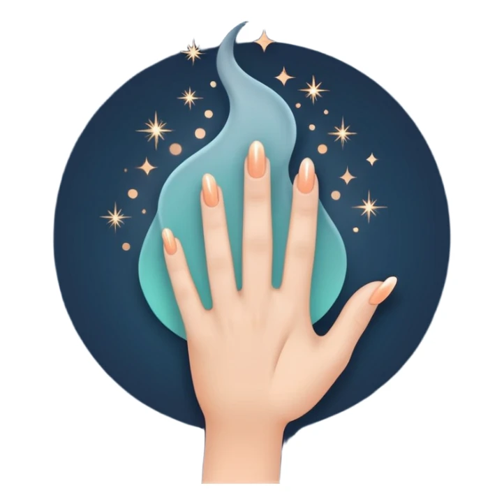 Soft Neutrals → Beige hands + slate blue accents 🌫 Warm Gradient → Peach to mint with gold sparks 🌟 Bold Monochrome → Navy + silver lines 🌌 sticker