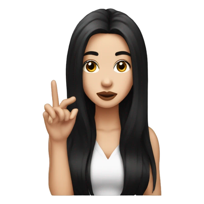 White girl with Black hair blowing a kiss   sticker