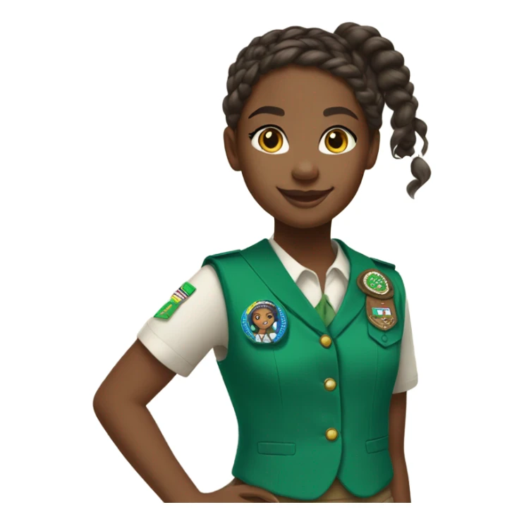 Little girl scout black  sticker