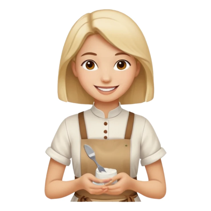 Young Women painting smilling tablier sticker