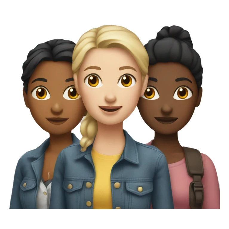 Three female friends sticker