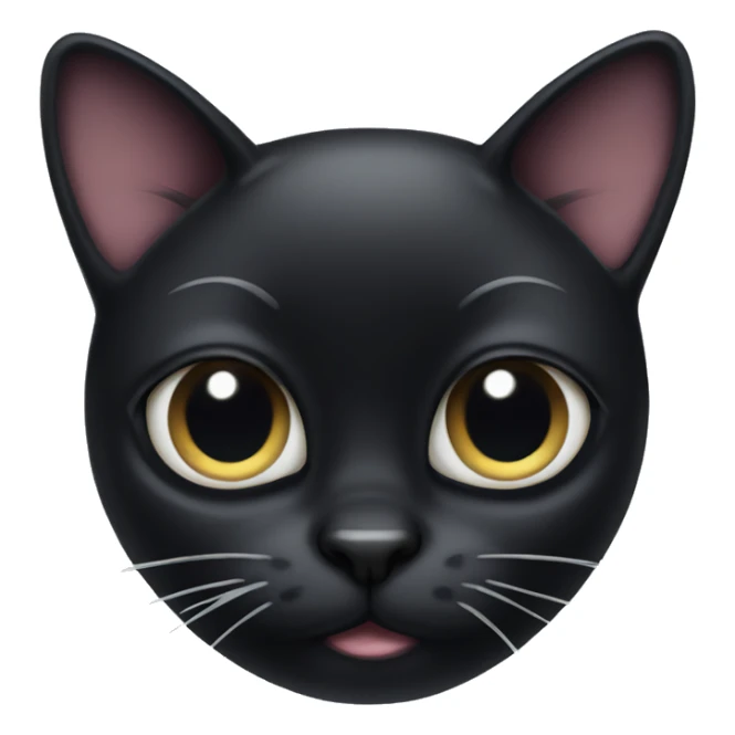 Black cat with big eyes and a bow sticker