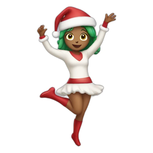 full body dancing christmas girl sticker