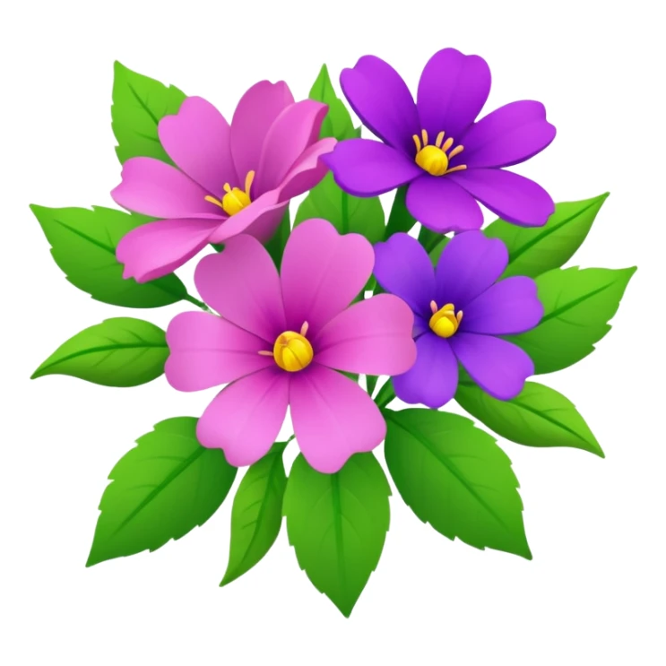 Bouquet of pink, purple, and green flowers sticker