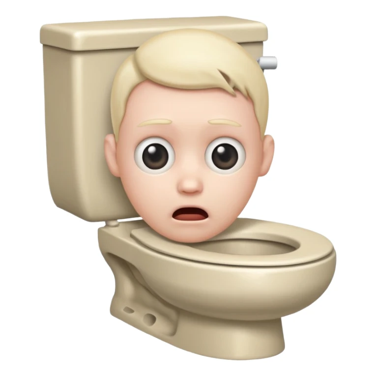 Toilet with head popping out of it sticker