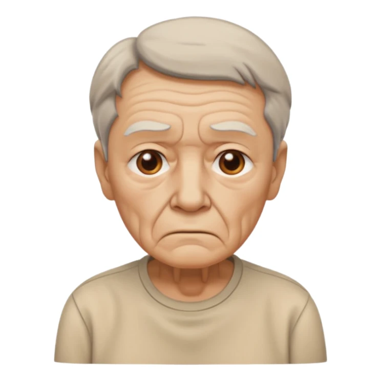 elderly sad with beige shirt sticker
