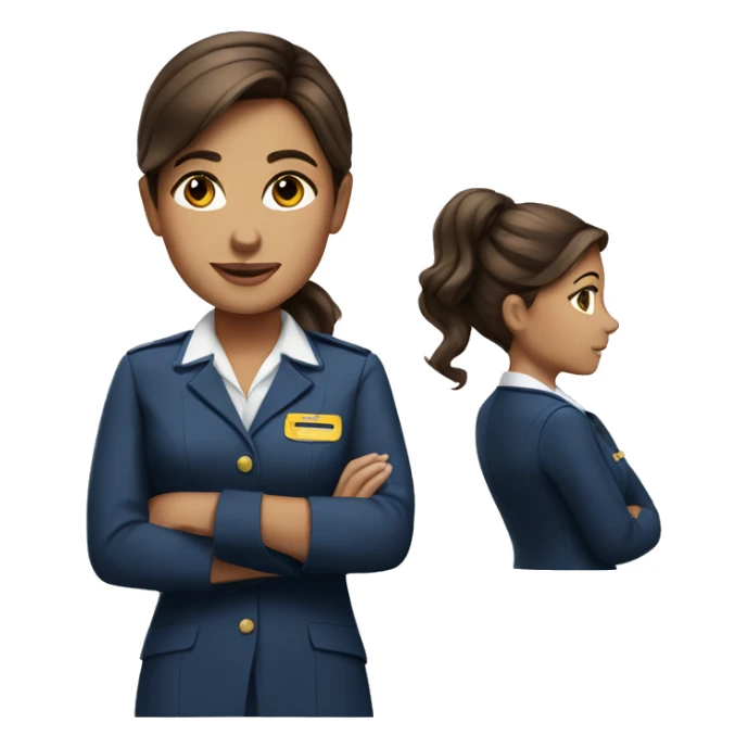 Flight attendant brown Hair  sticker