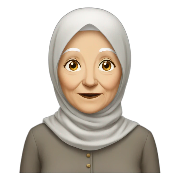 very old white woman hijab sticker