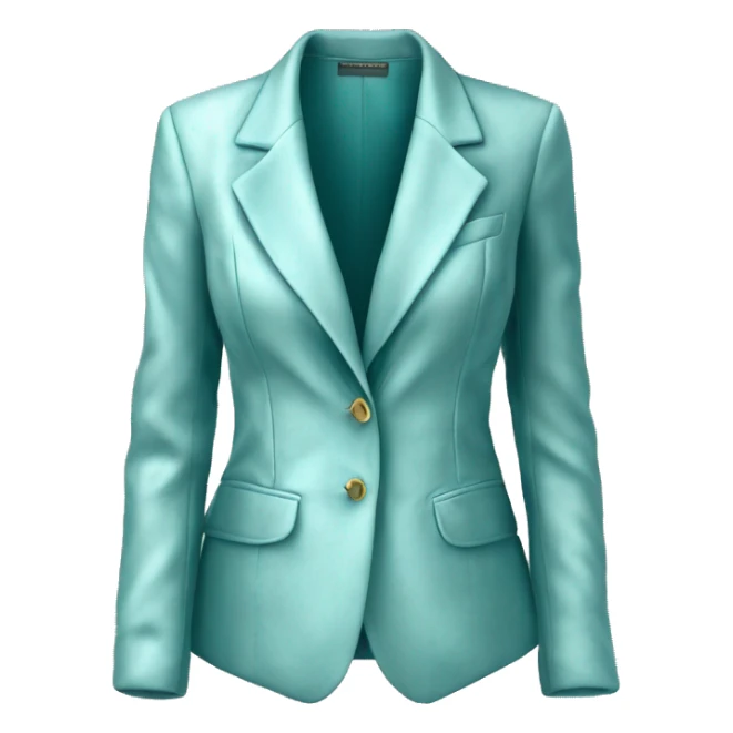 Hyper Realistic isolated velvet light robins egg blue feminine blazer jacket. sticker