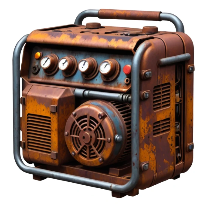 A generator for making electricity, covered in zombie guts. In a dark menacing style sticker