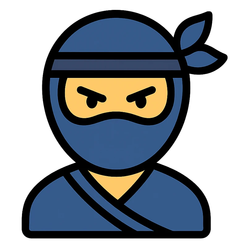 ninja color outline icon sticker