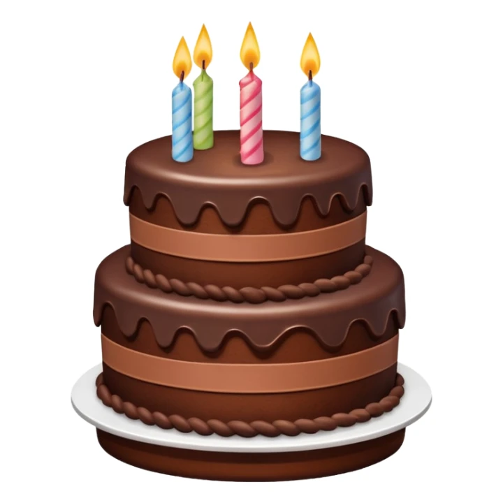 a big three-tiered chocolate birthday cake without candles sticker