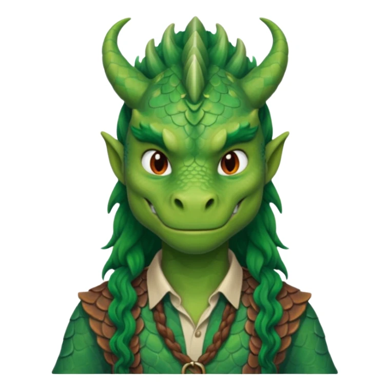 long hair dragon with shirt sticker