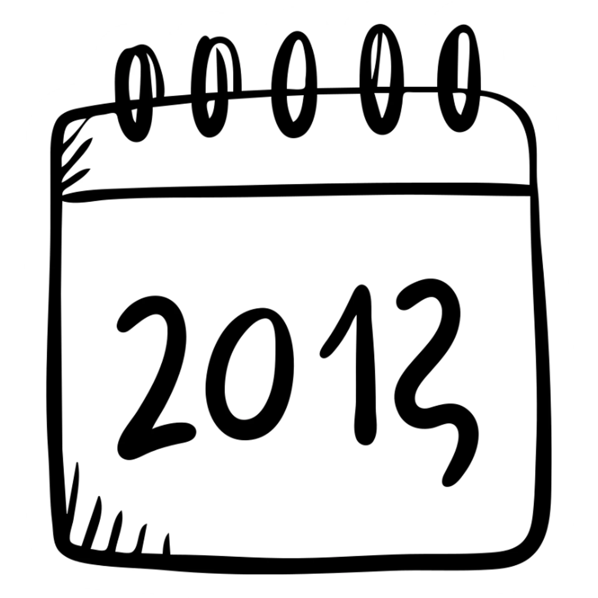 Sketchy calendar icon with date numbers sticker