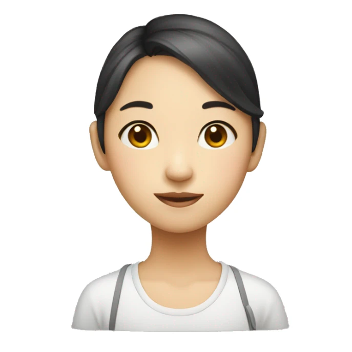 young asian girl art school student sticker