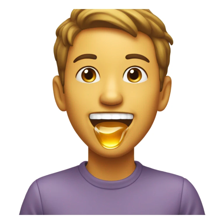 Smiling while honey pouring outta mouth sticker