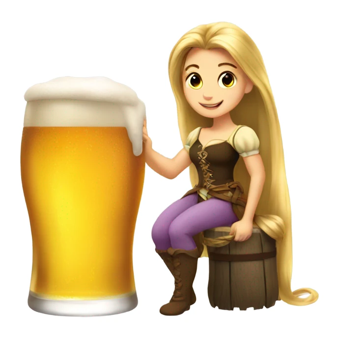 glass of beer, rapunzel sticker