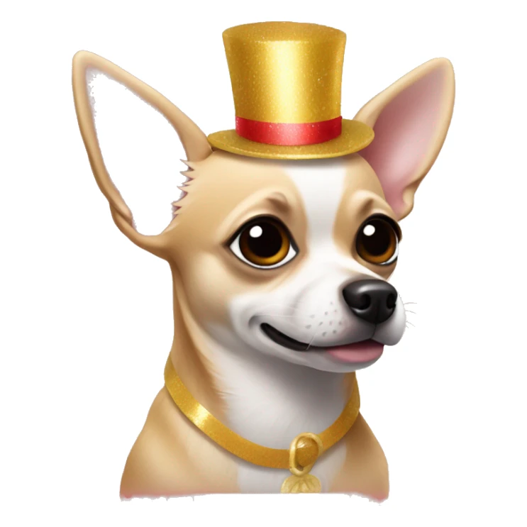 Chihuahua in a New Year's costume sticker